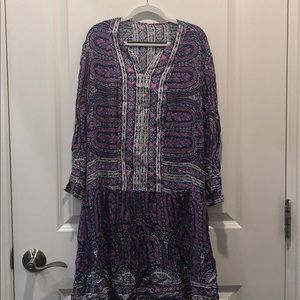 BCBG Max Azria Dahlia Printed Peasant Dress